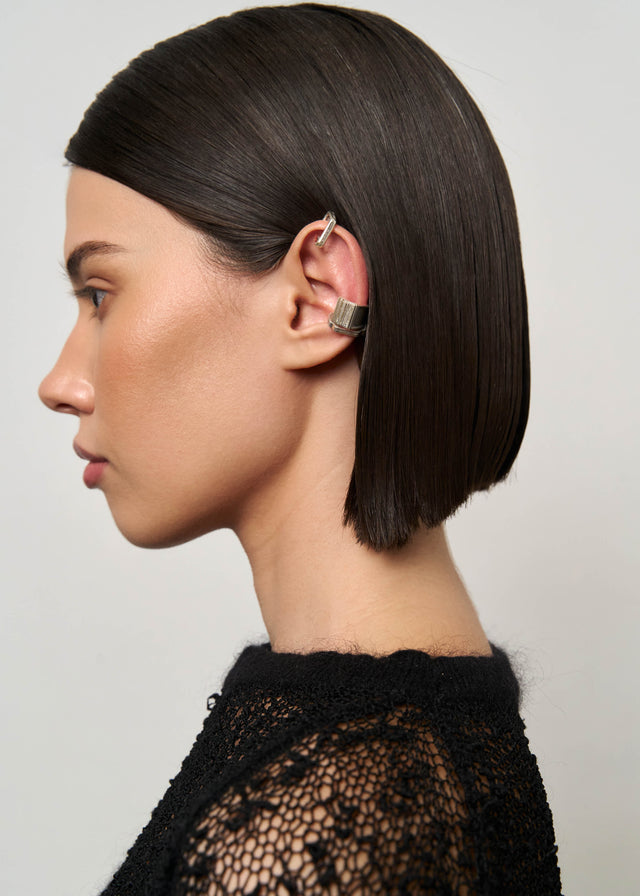 STRUGA Brutalism V.1 Cuff (M) - brutalist sterling silver cuff bracelet handcrafted Bali - view 5