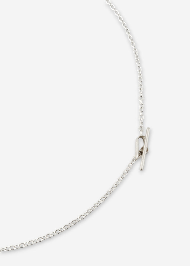 STRUGA Green Quartz Silver Necklace #2 - dark minimalist sterling silver necklace handcrafted Bali - view 4