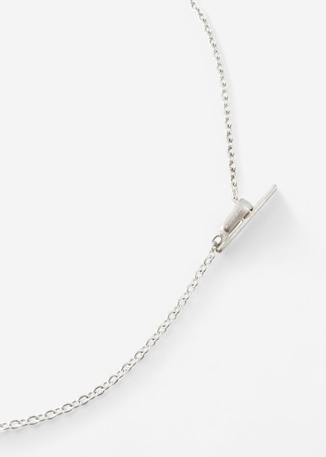 STRUGA Transparent Quartz Silver Necklace - dark minimalist sterling silver necklace handcrafted Bali - view 4