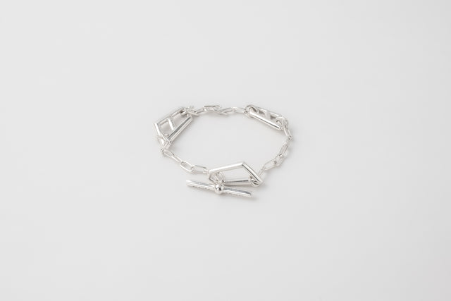 STRUGA STRUGA Asymmetric Minimalist Silver Bracelet - deconstructed sterling silver bracelet handcrafted Bali - view 2
