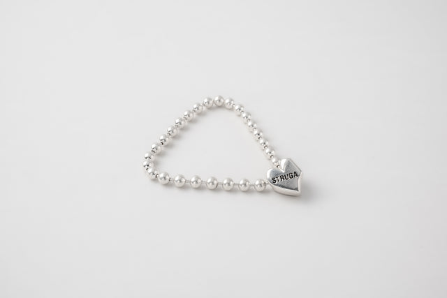 STRUGA STRUGA Silver Beaded Bracelet with Heart Lock - signature silver beaded bracelet handcrafted Bali - view 2