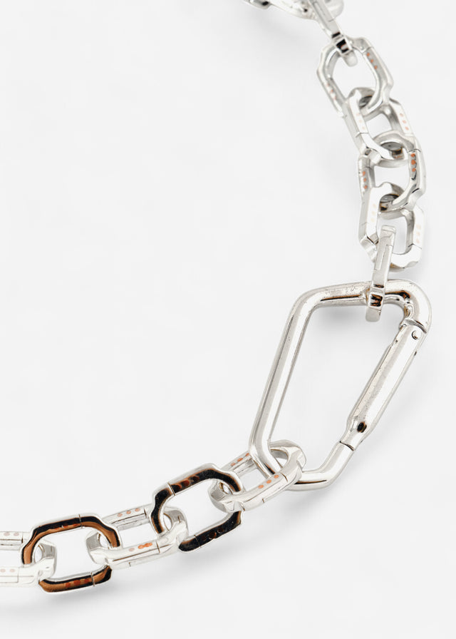 STRUGA Blade Link Choker Necklace with Carabiner - edgy sterling silver necklace handcrafted Bali - view 4