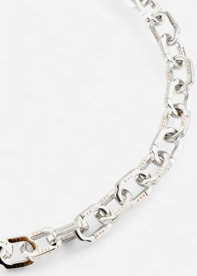 STRUGA Blade Link Choker Necklace with Carabiner - edgy sterling silver necklace handcrafted Bali - view 6