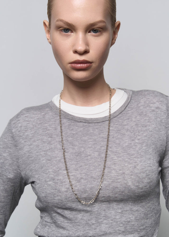 STRUGA Thorn Link Silver Chain Necklace - edgy sterling silver necklace handcrafted Bali - view 2