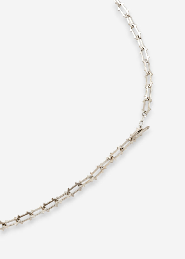 STRUGA Thorn Link Silver Chain Necklace - edgy sterling silver necklace handcrafted Bali - view 5
