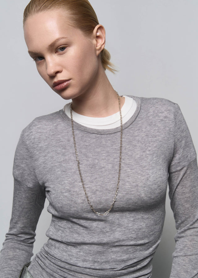 STRUGA Thorn Link Silver Chain Necklace - edgy sterling silver necklace handcrafted Bali - view 6