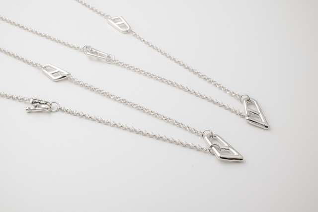 STRUGA Long Signature Link Silver Chain - signature sterling silver necklace handcrafted Bali - view 6