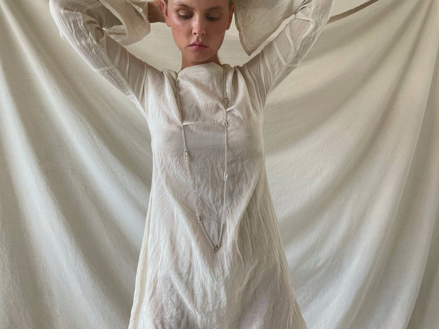 STRUGA Long Signature Link Silver Chain - signature sterling silver necklace handcrafted Bali - view 5