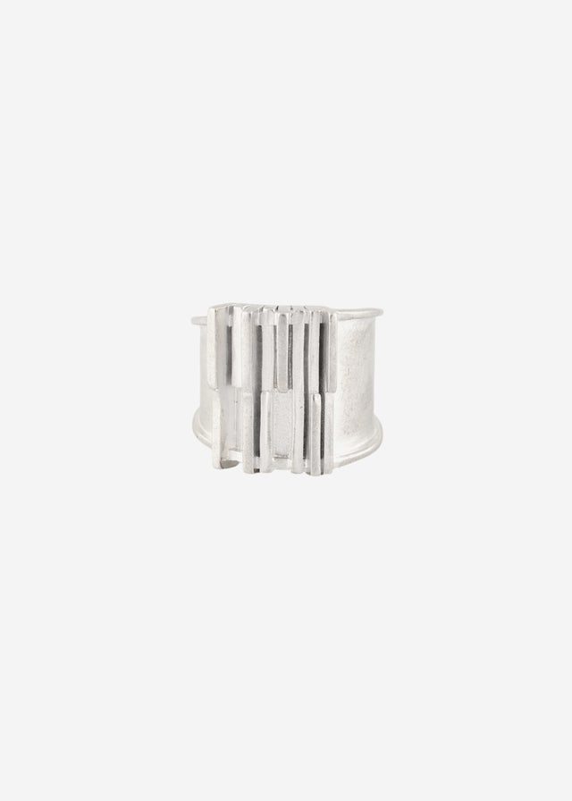 STRUGA Brutalism V.2 Cuff (M) - brutalist sterling silver cuff bracelet handcrafted Bali - view 3
