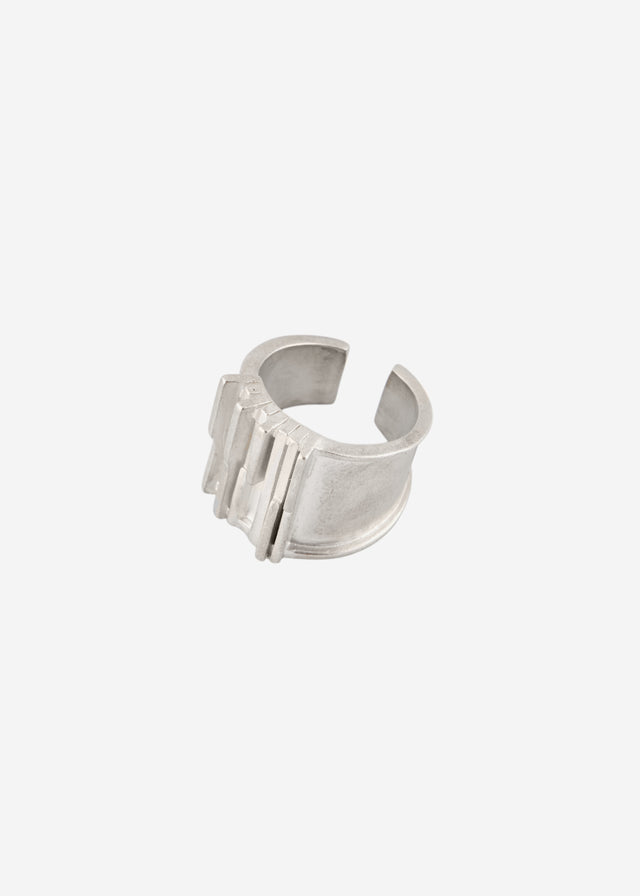 STRUGA Brutalism V.2 Cuff (M) - brutalist sterling silver cuff bracelet handcrafted Bali - view 5