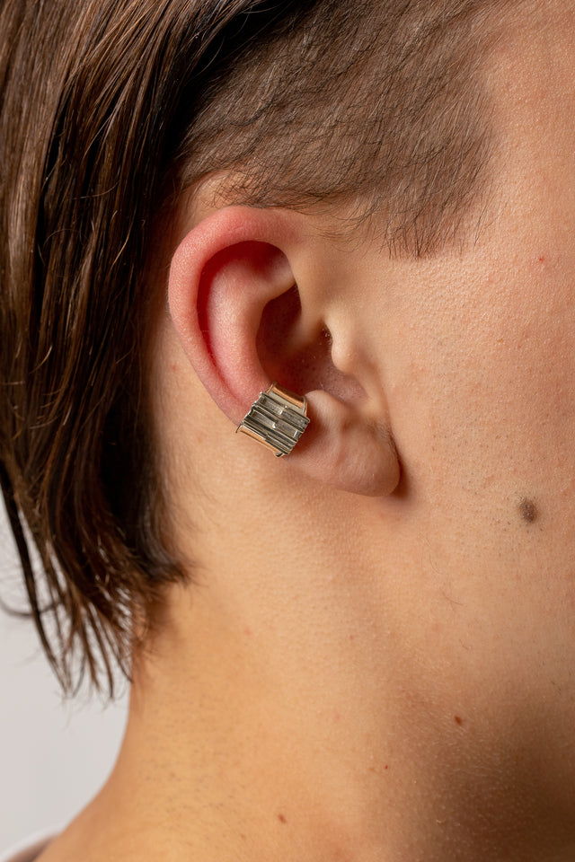 STRUGA Brutalism V.1 Cuff (M) - brutalist sterling silver cuff bracelet handcrafted Bali - view 4