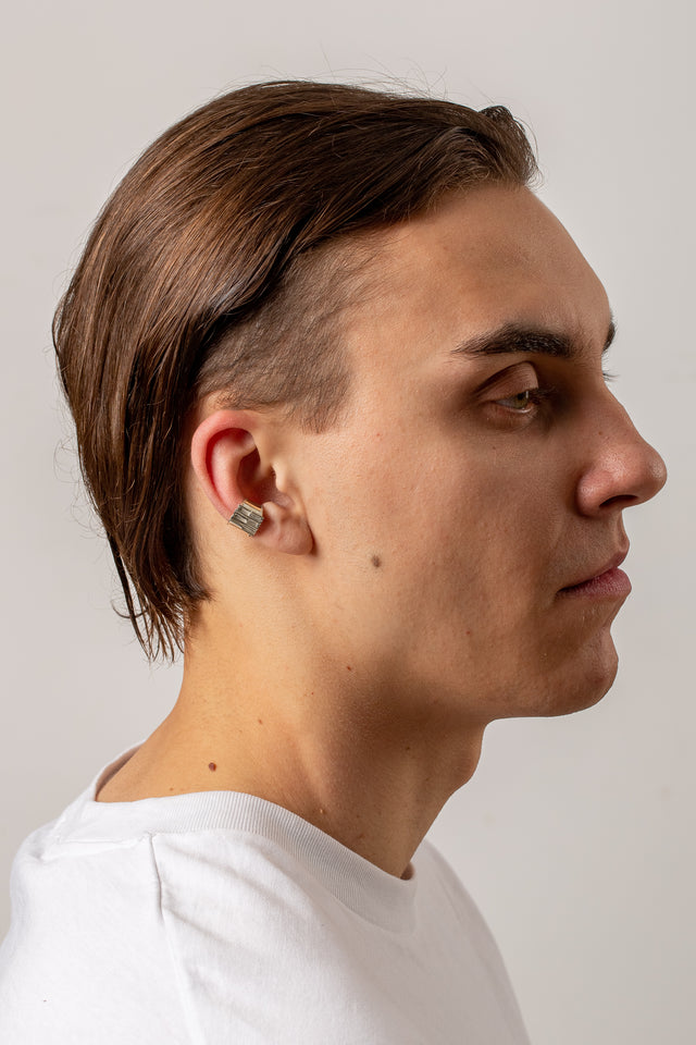 STRUGA Brutalism V.1 Cuff (M) - brutalist sterling silver cuff bracelet handcrafted Bali - view 6