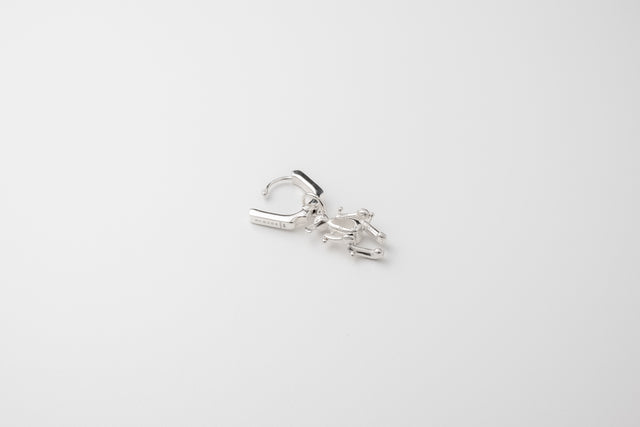 STRUGA Blade + Bear Rabbit Silver Earrings - edgy sterling silver earrings handcrafted Bali - view 3