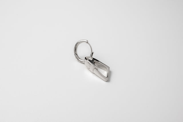 STRUGA Classic + Carabiner #4 Silver Earrings - deconstructed sterling silver earrings handcrafted Bali - view 3