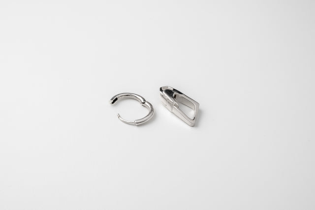 STRUGA Classic + Carabiner #4 Silver Earrings - deconstructed sterling silver earrings handcrafted Bali - view 5