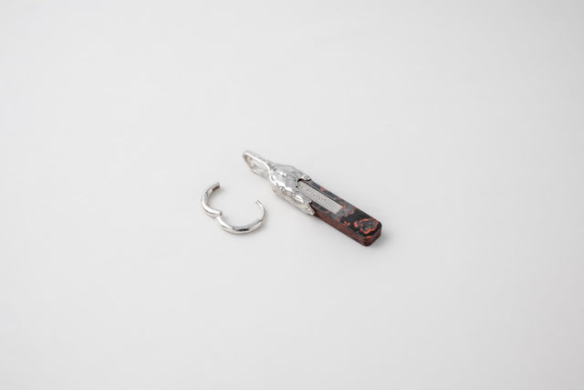 STRUGA Classic or Blade + Fused Mini Line Bloody Silver Earrings - Asymmetric Bali - sterling silver earrings Bali - view 5