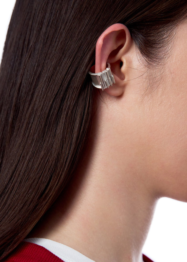 STRUGA Brutalism V.2 Cuff (L) - brutalist sterling silver cuff bracelet handcrafted Bali - view 2