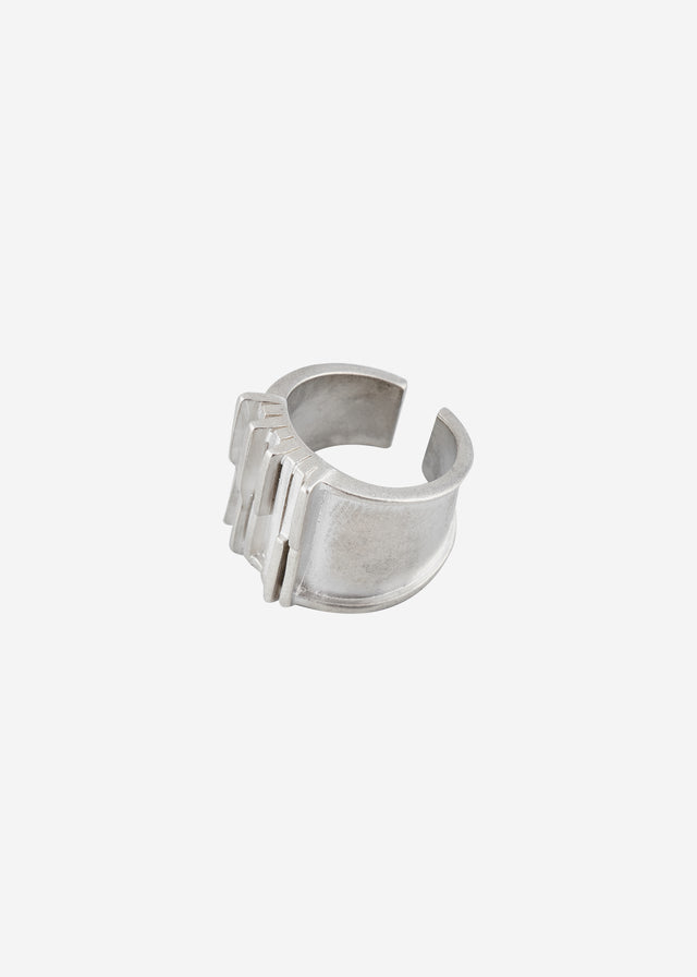 STRUGA Brutalism V.2 Cuff (L) - brutalist sterling silver cuff bracelet handcrafted Bali - view 5