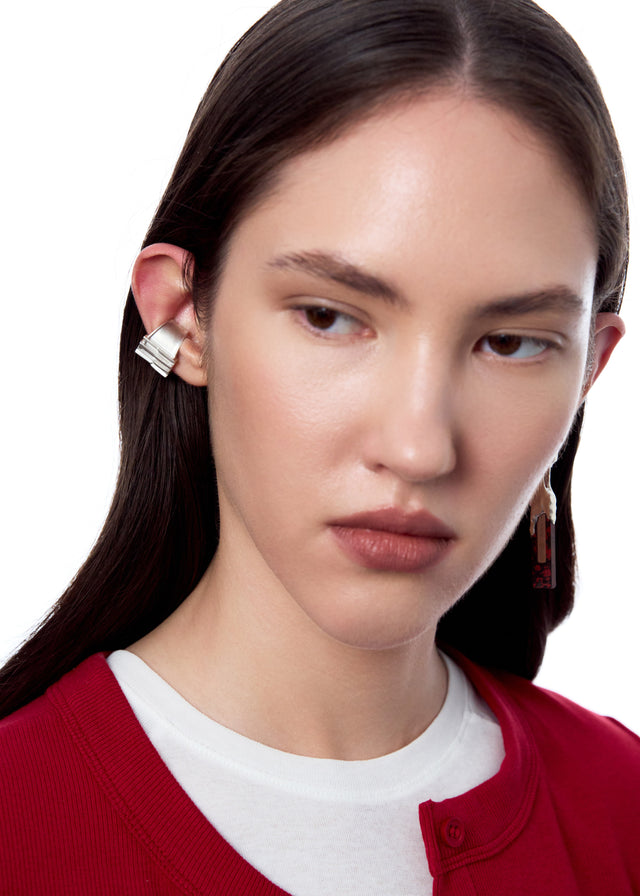 STRUGA Brutalism V.2 Cuff (L) - brutalist sterling silver cuff bracelet handcrafted Bali - view 4