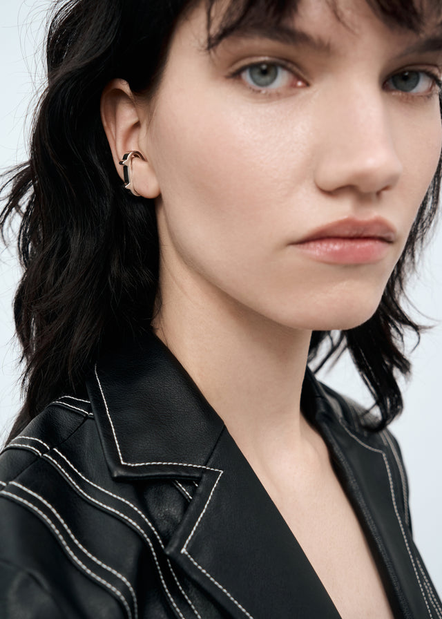 STRUGA Thorn Cuff (L) - edgy sterling silver cuff bracelet handcrafted Bali - view 4