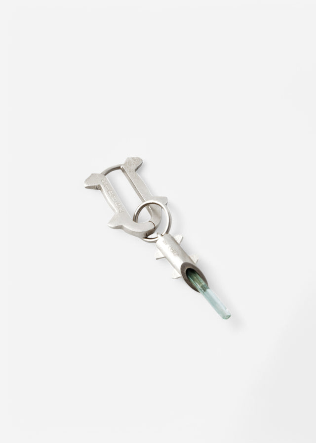 STRUGA Thorn + Small Thorn Frame with Aquamarine #12 Silver Earrings - edgy sterling silver earrings handcrafted Bali - vi...