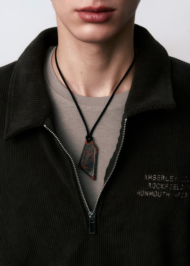 STRUGA Signature Asymmetric Bloody Silver Necklace - dark fashion sterling silver necklace handcrafted Bali - view 2