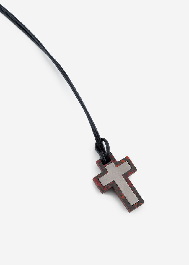 STRUGA Cross V.4 Bloody Silver Necklace - dark fashion sterling silver necklace handcrafted Bali - view 3