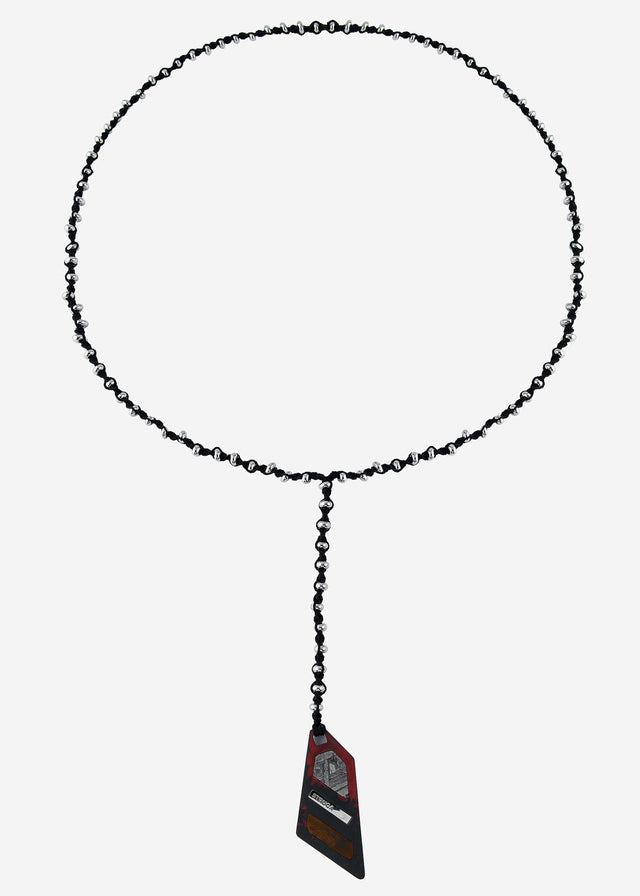 STRUGA Asymmetric Bloody Fused with Meteorite Semchan Necklace - dark fashion sterling silver necklace handcrafted Bali - ...