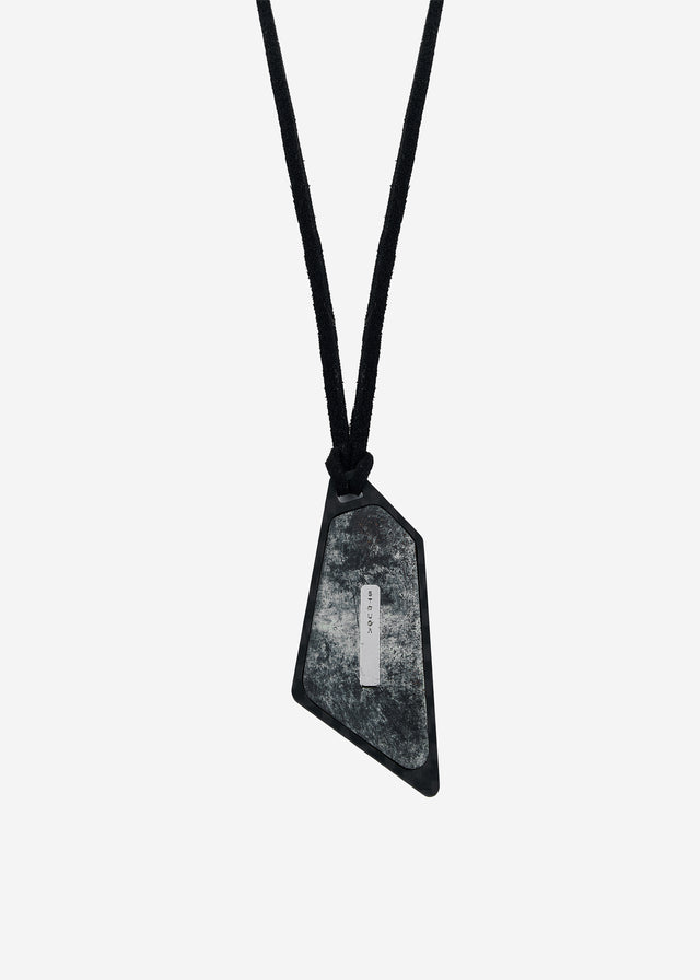 STRUGA Signature Asymmetric Aged Silver Necklace - deconstructed sterling silver necklace handcrafted Bali