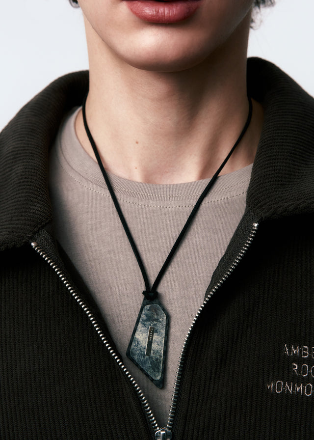 STRUGA Signature Asymmetric Aged Silver Necklace - deconstructed sterling silver necklace handcrafted Bali - view 2