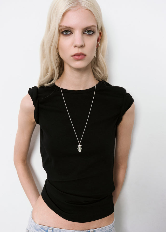 STRUGA Thorn Amulet #1 Silver Necklace - edgy sterling silver necklace handcrafted Bali - view 2