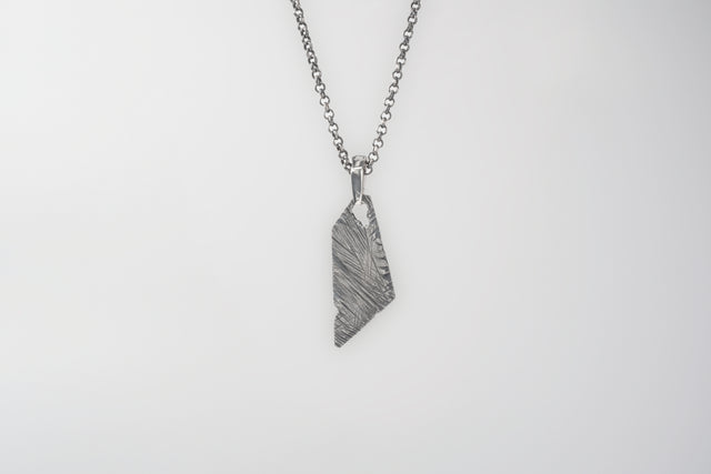 STRUGA Asymmetric Destroyed Silver Necklace - deconstructed sterling silver necklace handcrafted Bali - view 2