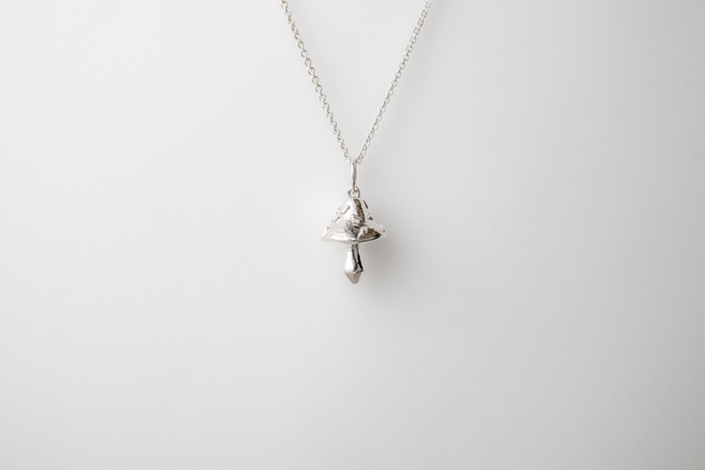 STRUGA Signature Mushroom Silver Necklace - signature sterling silver necklace handcrafted Bali - view 3