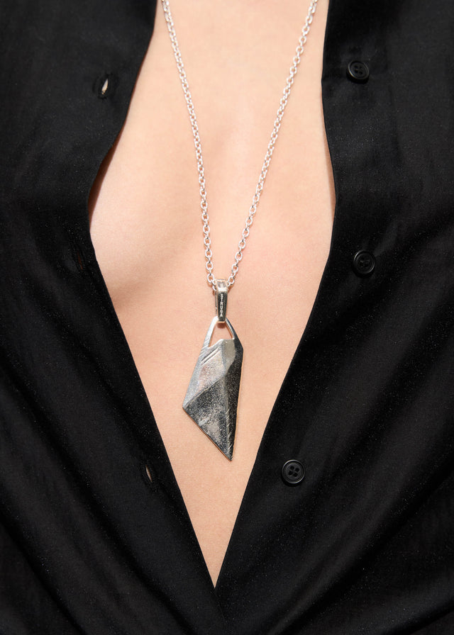 STRUGA Signature Pyramid Silver Necklace - signature sterling silver necklace handcrafted Bali - view 3