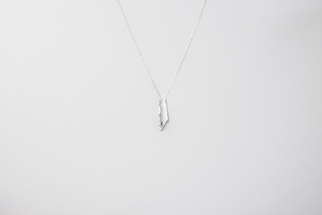 STRUGA Small Carabiner #2 Silver Necklace - industrial sterling silver necklace handcrafted Bali - view 2