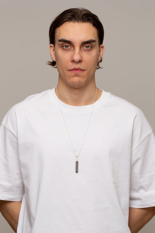 STRUGA Mini Line Classic Silver Necklace - minimalist sterling silver necklace handcrafted Bali - view 2