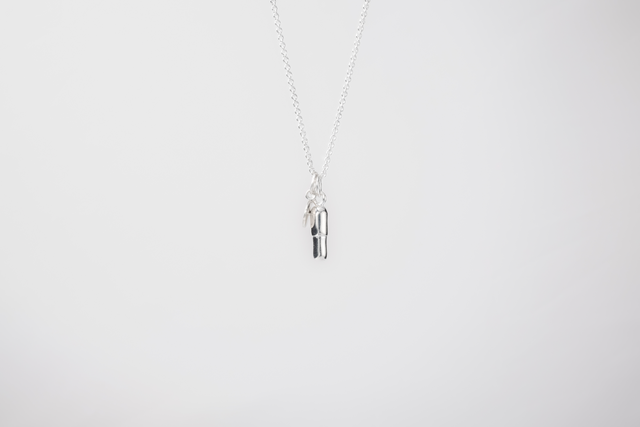 STRUGA Pills Silver Necklace - contemporary sterling silver necklace handcrafted Bali - view 4