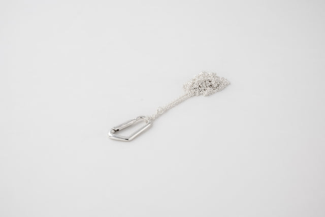 STRUGA Small Carabiner #2 Silver Necklace - industrial sterling silver necklace handcrafted Bali