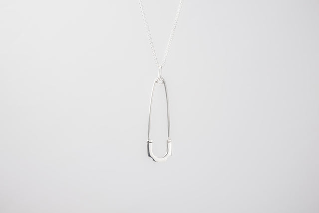 STRUGA Pin Silver Necklace - industrial sterling silver necklace handcrafted Bali - view 3