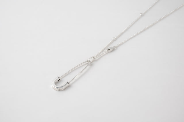 STRUGA Pin Silver Necklace - industrial sterling silver necklace handcrafted Bali - view 4