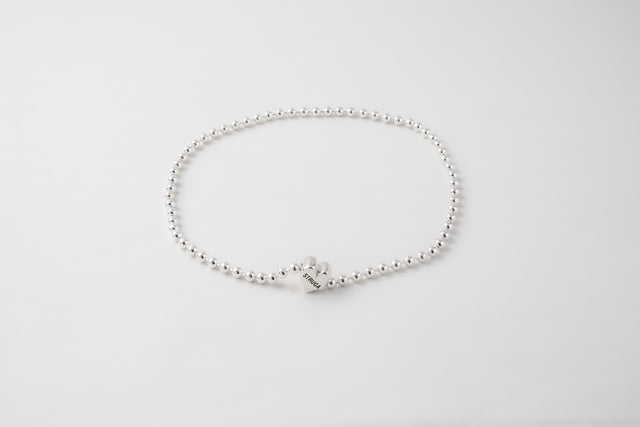 STRUGA Small Beads with Heart Lock Silver Choker - signature silver beaded choker necklace handcrafted Bali - view 2