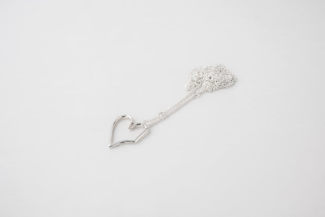 STRUGA Small Wire Heart Silver Necklace - signature sterling silver necklace handcrafted Bali