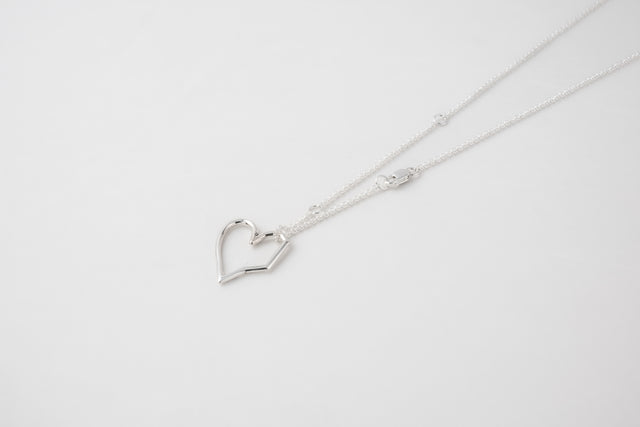 STRUGA Small Wire Heart Silver Necklace - signature sterling silver necklace handcrafted Bali - view 4