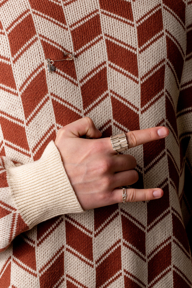 STRUGA Brutalism V.1 Silver Ring - brutalist sterling silver ring handcrafted Bali - view 5