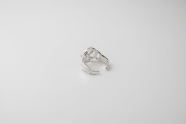 STRUGA Fused Cross Silver Ring - dark fashion sterling silver ring handcrafted Bali - view 4