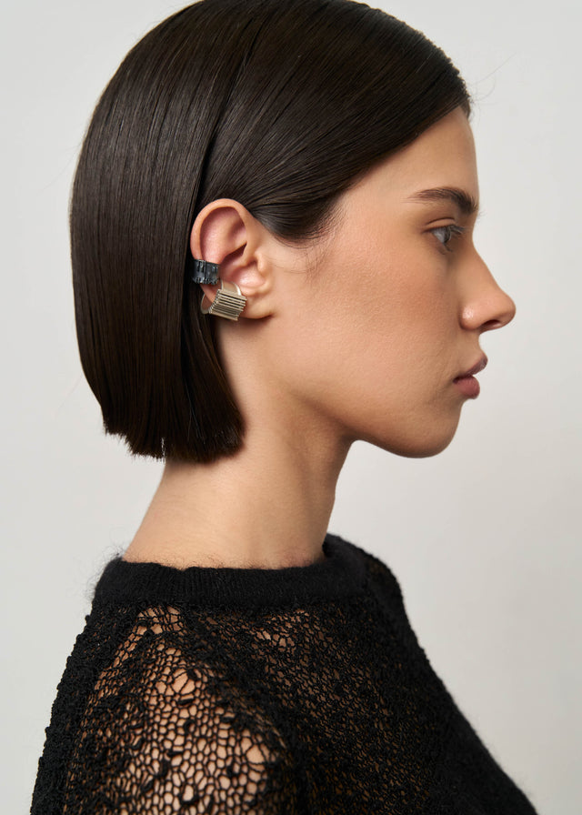 STRUGA Brutalism V.3 Cuff (M) - brutalist sterling silver cuff bracelet handcrafted Bali - view 7