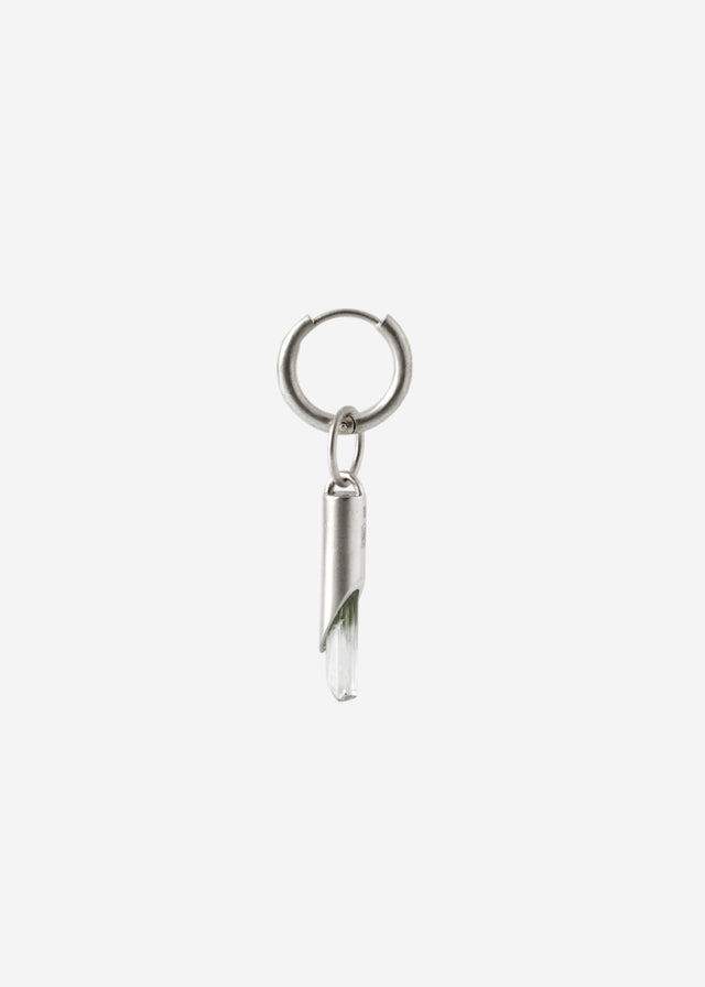 STRUGA Classic + Medium Cylinder Frame with Aquamarine #6 Silver Earrings - sterling silver earrings Bali - view 4