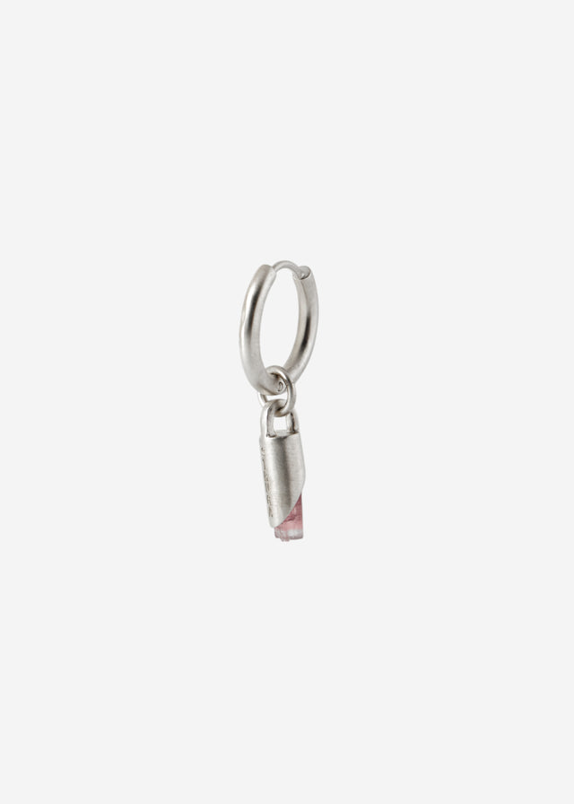 STRUGA Classic + Small Cylinder Frame with Pink Tourmaline #7 Silver Earrings - sterling silver earrings Bali - view 3
