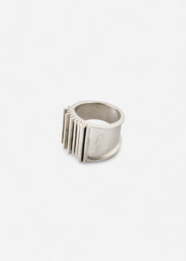 STRUGA Brutalism V.1 Silver Ring - brutalist sterling silver ring handcrafted Bali - view 6