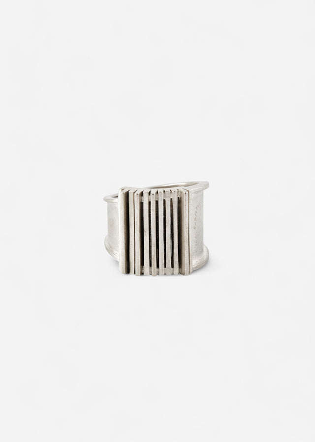 STRUGA Brutalism V.1 Silver Ring - brutalist sterling silver ring handcrafted Bali - view 4